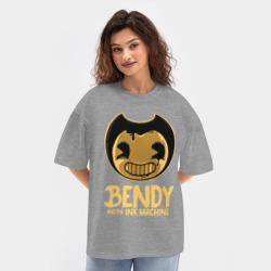 Женская футболка Oversize хлопок texturе Bendy And The Ink Machine - фото 2