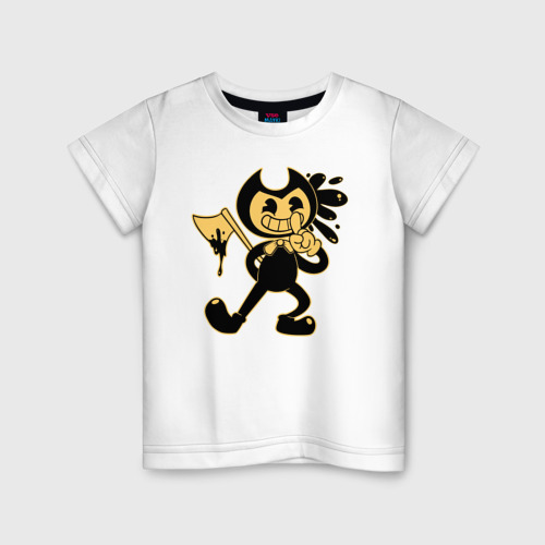 Детская футболка хлопок Bendy And The Ink Machine, цвет белый