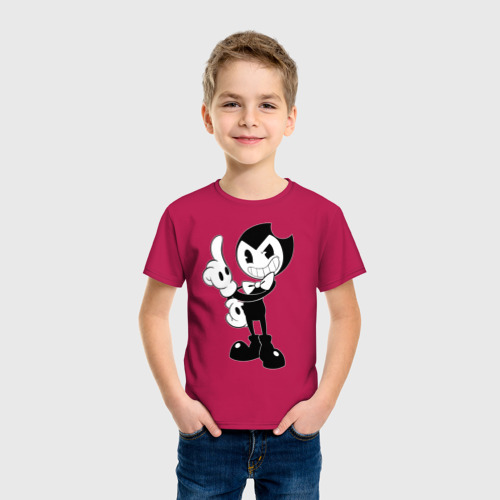 Детская футболка хлопок Bendy And The Ink Machine, цвет маджента - фото 3