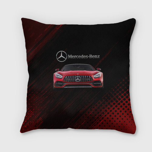 Подушка с принтом Mercedes Benz AMG, вид спереди №1
