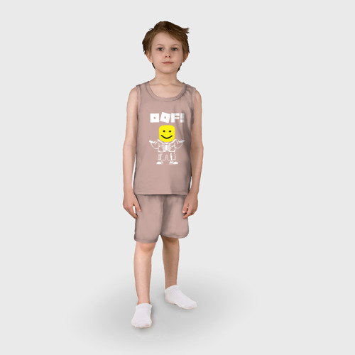 Детская пижама с шортами хлопок Roblox, цвет пыльно-розовый - фото 3