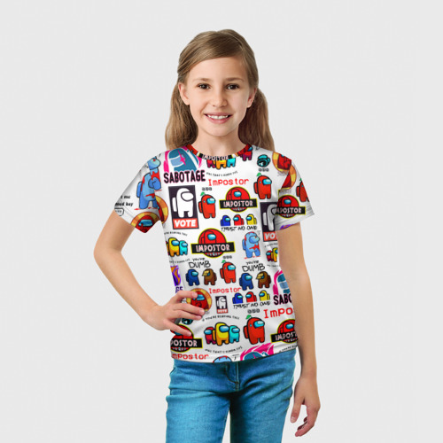 Детская футболка 3D AMONG US , цвет 3D печать - фото 5