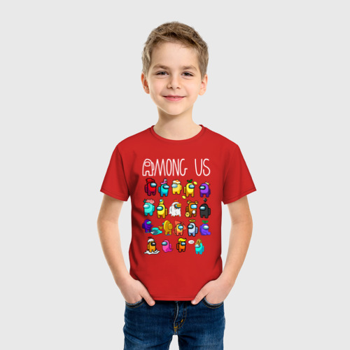 Детская футболка хлопок Among Us, цвет красный - фото 3