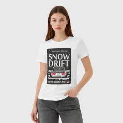 Женская футболка хлопок From Siberia with snow drift classic - фото 2