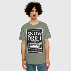 Мужская футболка хлопок Oversize From Siberia with snow drift classic - фото 2