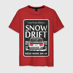 From Siberia with snow drift classic – Мужская футболка хлопок с принтом купить со скидкой в -20%