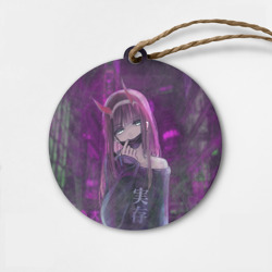Деревянная игрушка круг Zero Two in mask