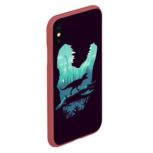 Чехол для iPhone XS Max матовый T-Rex, цвет красный - фото 3
