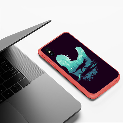 Чехол для iPhone XS Max матовый T-Rex, цвет красный - фото 5