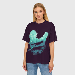 Женская футболка oversize 3D T-Rex - фото 2