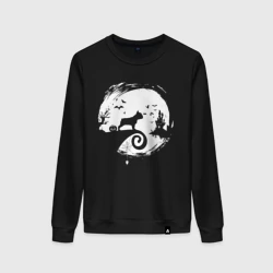 Женский свитшот хлопок Полнолуние.Французский бульдог