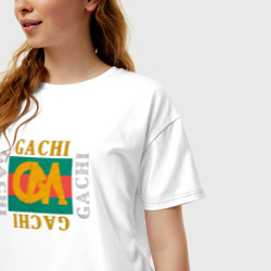 Женская футболка хлопок Oversize GachiGucci - фото 2