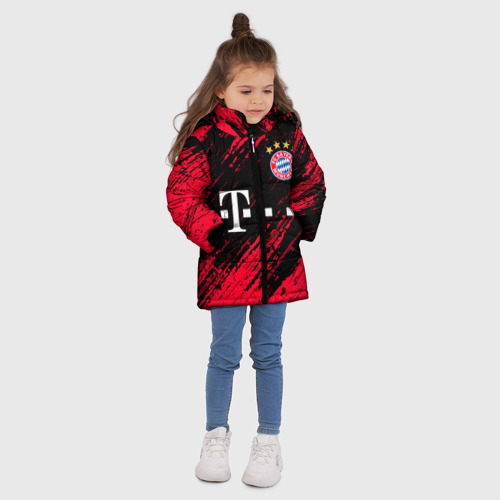 Зимняя куртка для девочек 3D Bayern Munchen Бавария, цвет светло-серый - фото 5