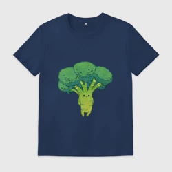 Мужская футболка хлопок Симпатичный брокколи