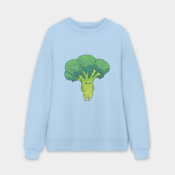 Мужской свитшот oversize без начеса хлопок Симпатичный брокколи