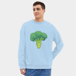 Мужской свитшот oversize без начеса хлопок Симпатичный брокколи - фото 2