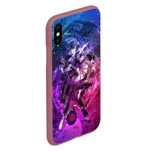 Чехол для iPhone XS Max матовый Дазай и Чуя, цвет малиновый - фото 3