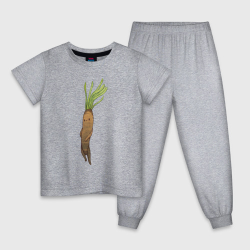 Детская пижама хлопок с принтом Сладкий корень, вид спереди #2