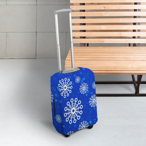 Чехол для чемодана 3D Снежинки, цвет 3D печать - фото 3