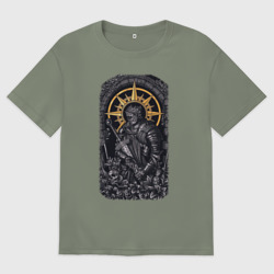 Женская футболка хлопок Oversize Dark Souls рыцарь душа пепла