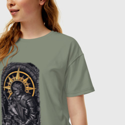 Женская футболка хлопок Oversize Dark Souls рыцарь душа пепла - фото 2