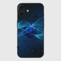 Чехол для iPhone 16 силиконовый с защитой камеры Атом