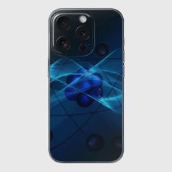 Чехол для iPhone 15 Pro силиконовый с защитой камеры Атом