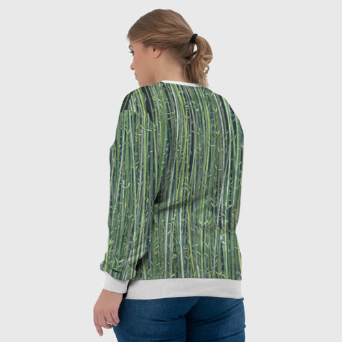 Женский свитшот 3D Зеленый бамбук, цвет 3D печать - фото 7