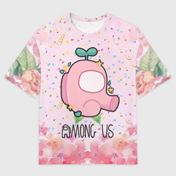 Женская футболка oversize 3D Among Us girl