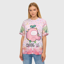 Женская футболка oversize 3D Among Us girl - фото 2