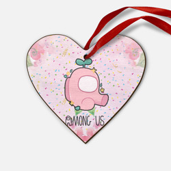 Деревянная игрушка Сердце Among Us girl