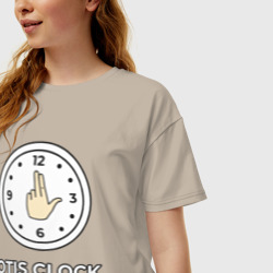 Женская футболка хлопок Oversize Часы Отиса - фото 2