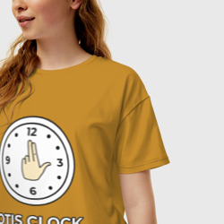 Женская футболка хлопок Oversize Часы Отиса - фото 2