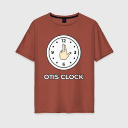 Женская футболка хлопок Oversize Часы Отиса