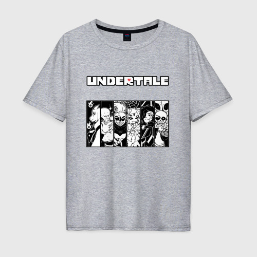 Мужская футболка хлопок Oversize Undertale, цвет меланж