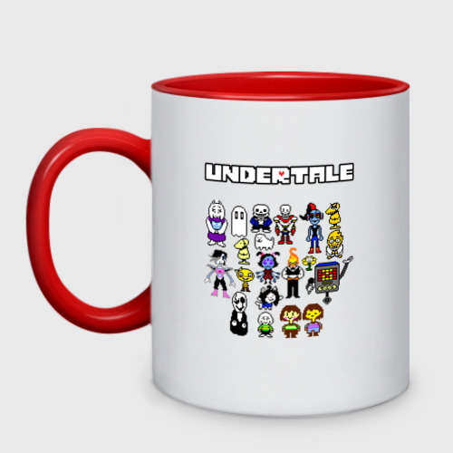 Кружка двухцветная Undertale, цвет белый + красный