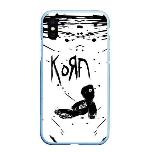 Чехол для iPhone XS Max матовый Korn, цвет голубой