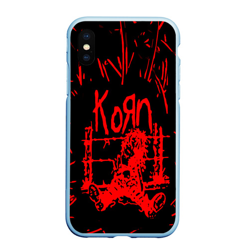 Чехол для iPhone XS Max матовый Korn, цвет голубой