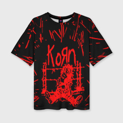 Женская футболка oversize 3D Korn