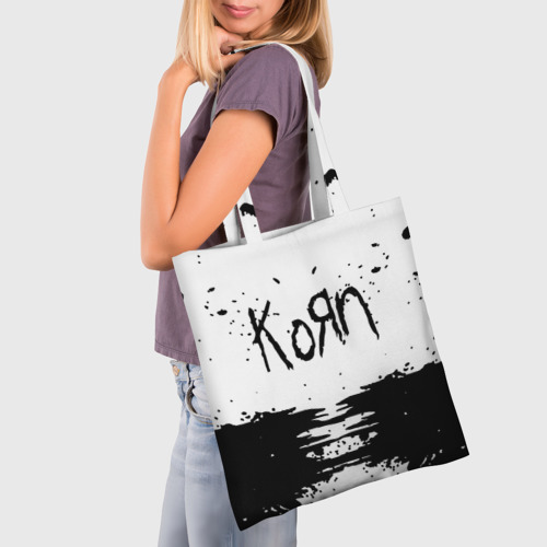 Шоппер 3D с принтом Korn, фото на моделе #1