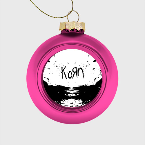 Стеклянный ёлочный шар Korn, цвет розовый