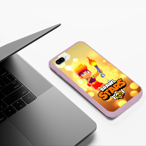 Чехол для iPhone 7Plus/8 Plus матовый Amber - Brawl Stars, цвет розовый - фото 5