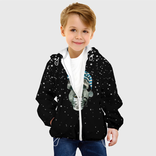 Детская куртка 3D Милый енот, цвет белый - фото 3