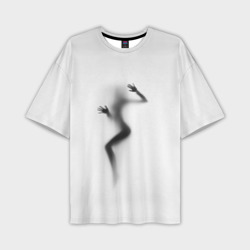 Мужская футболка oversize 3D Девушка за стеклом