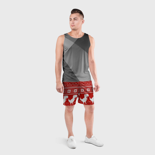 Мужские шорты спортивные Вязаный рисунок, цвет 3D печать - фото 4