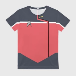 Женская футболка 3D Звездный путь костюм № 1