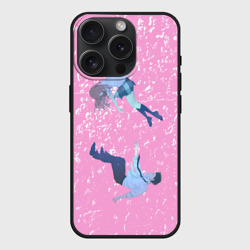 Чехол силиконовый для Apple iPhone 15 Pro матовый Нисимия и Ишида парят в воздухе - Форма голоса