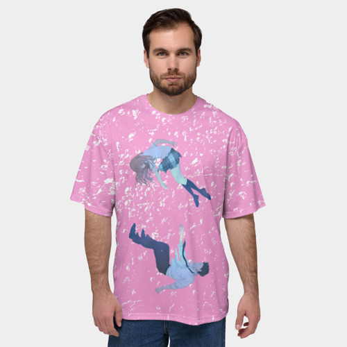 Мужская футболка oversize 3D Нисимия и Ишида парят в воздухе - Форма голоса - фото 3