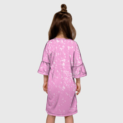 Платье с принтом Нисимия и Ишида парят в воздухе - Форма голоса для ребенка, вид на модели сзади №2. Цвет основы: белый