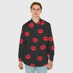 Мужская рубашка oversize 3D Поцелуи - фото 2
